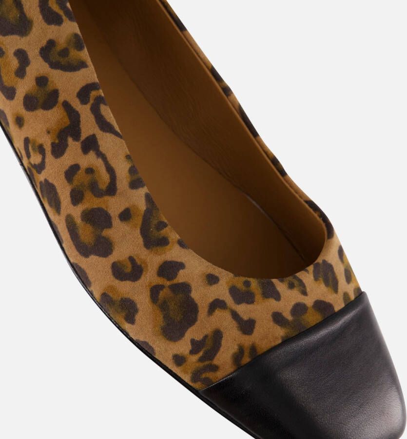 Linea zeta Leopard Slingbacks zwart Leer