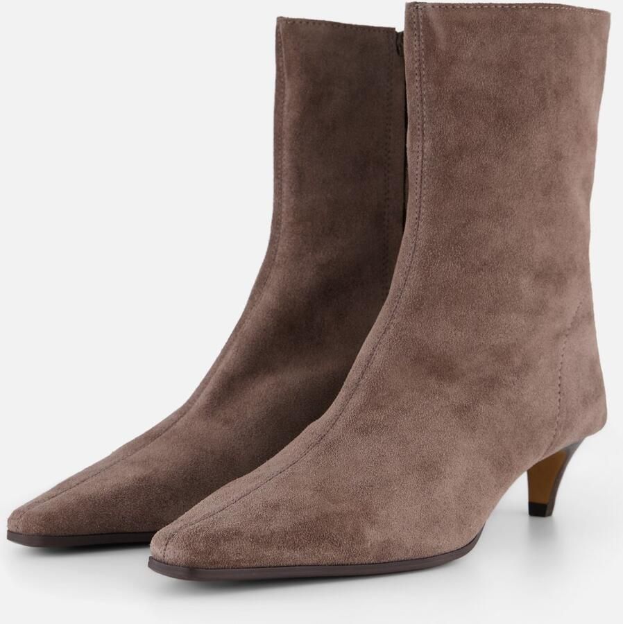 Linea zeta enkellaarzen met hak taupe