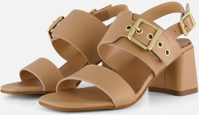 Linea zeta Haksandalen cognac Leer