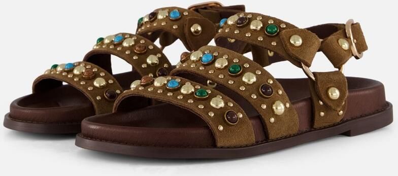 Linea zeta Sandalen bruin Leer