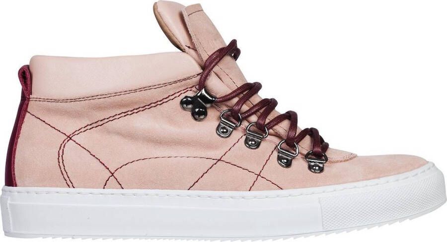 Linkkens Kobe mid top lace suede nappa nude met rood - Foto 1