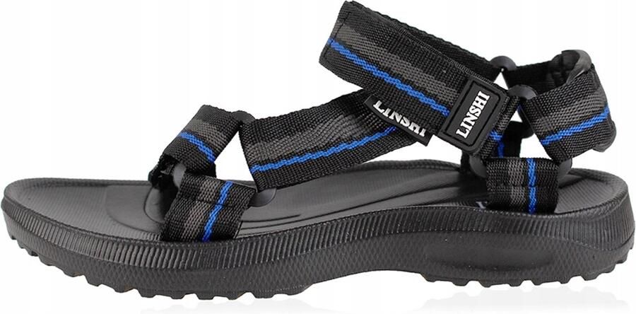 Linshi Lichte Heren Watersandalen met Klittenband Zwart Blauw