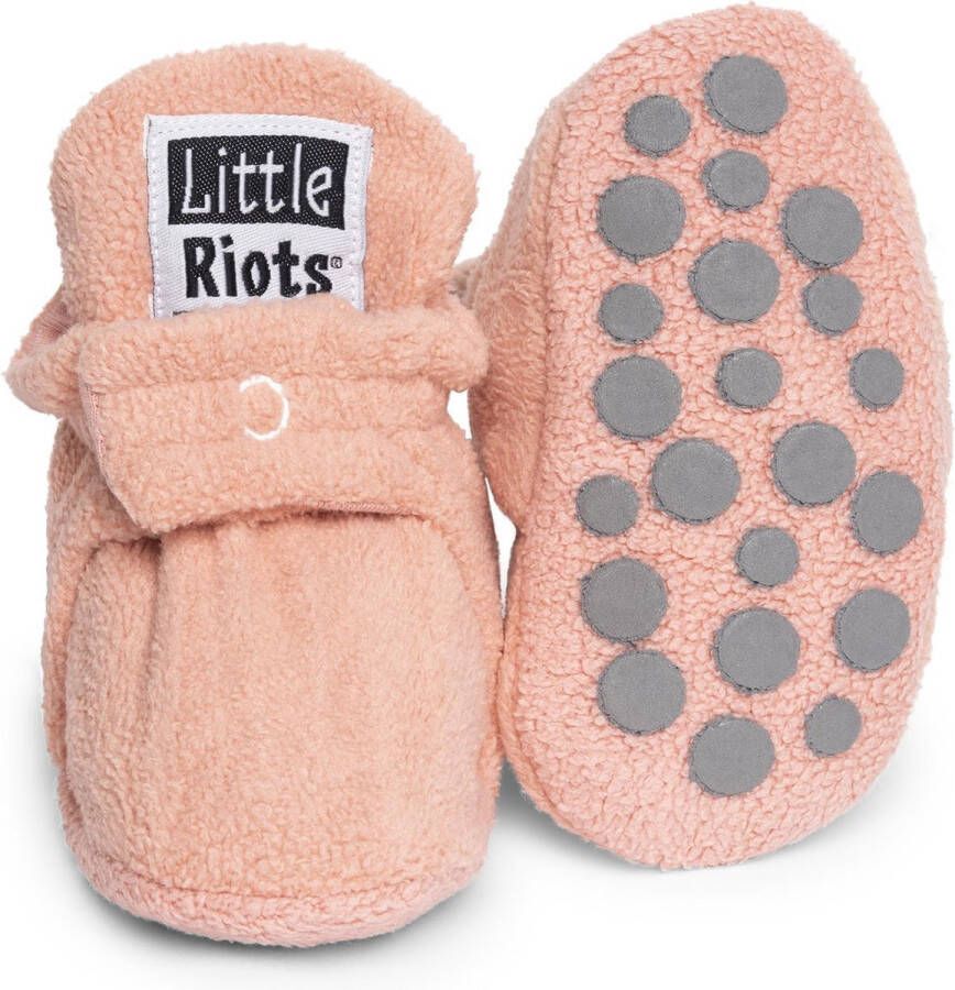 Little Riots babyslofjes antislip fleece stepper oud roze slofjes voor je baby dreumes en peuter voor en 24-36 Maanden (15 5cm) schoen