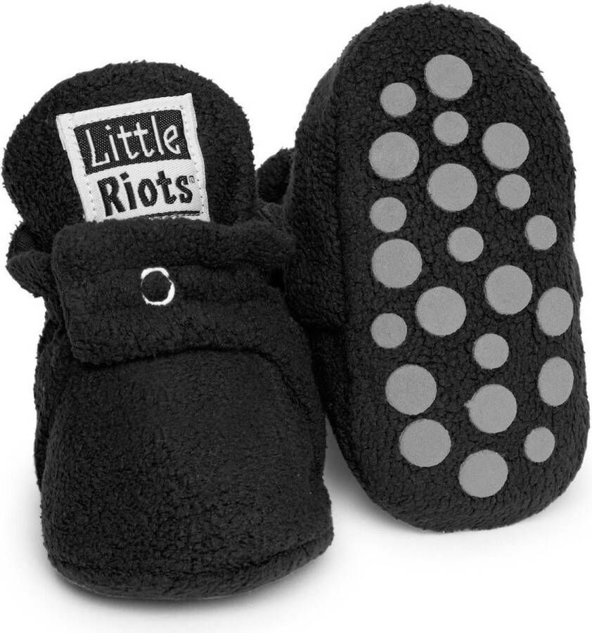 Little Riots babyslofjes antislip fleece stepper zwart slofjes voor je baby dreumes en peuter voor jongens en meisjes 24 36 Maanden(15 5cm) schoen