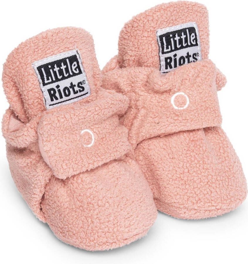 Little Riots babyslofjes fleece original oud roze slofjes voor je baby dreumes en peuter voor jongens en meisjes 3-6 Maanden (10cm) schoen