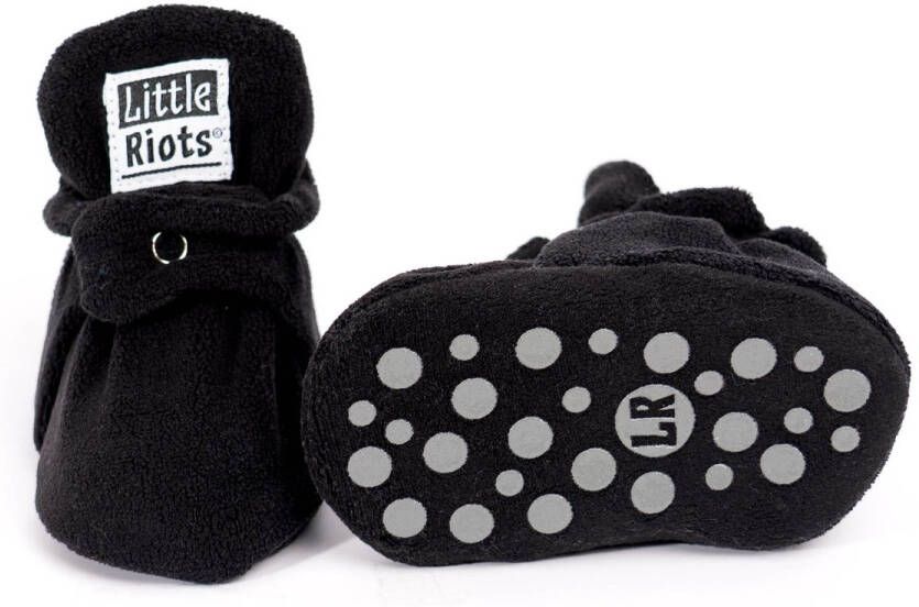 Little Riots babyslofjes antislip fleece stepper zwart slofjes voor je baby dreumes en peuter voor en 24-36 Maanden (15 5cm) schoen