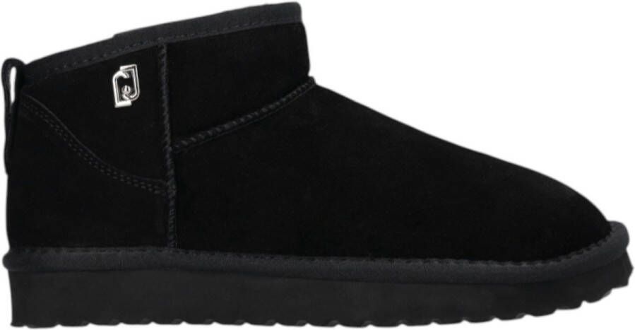 Liu Jo Zwarte Faux-Shearling Enkellaarzen Black Dames