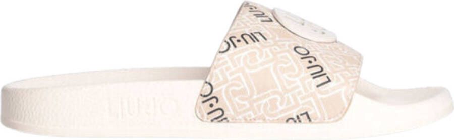Liu Jo Dames Slippers Met Monogram Print Milk