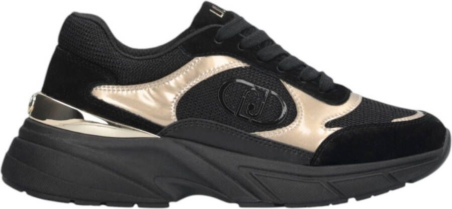 Liu Jo LJ01 01 chunky leren sneakers zwart goud
