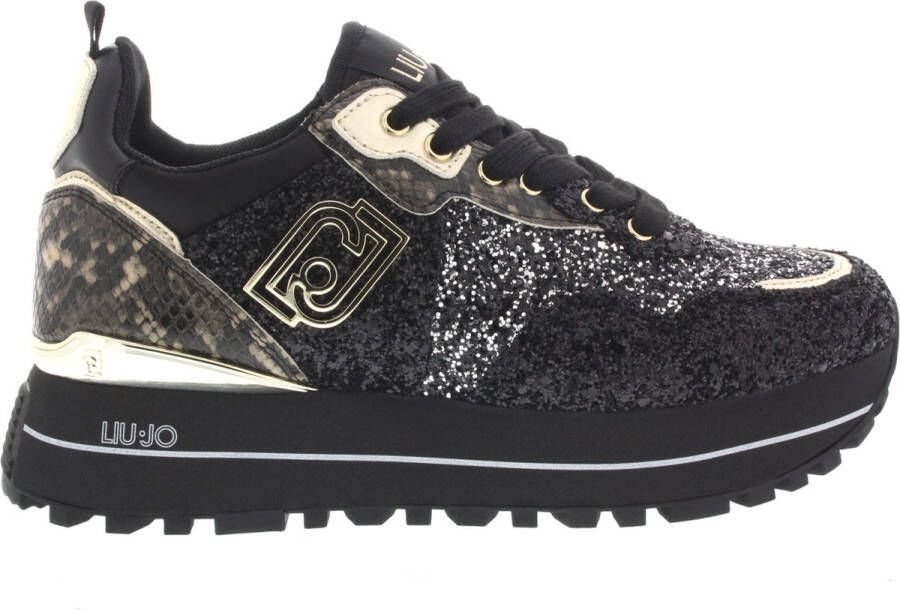 Liu Jo Sportieve Zwarte Sneakers met Zijlogo Black Dames