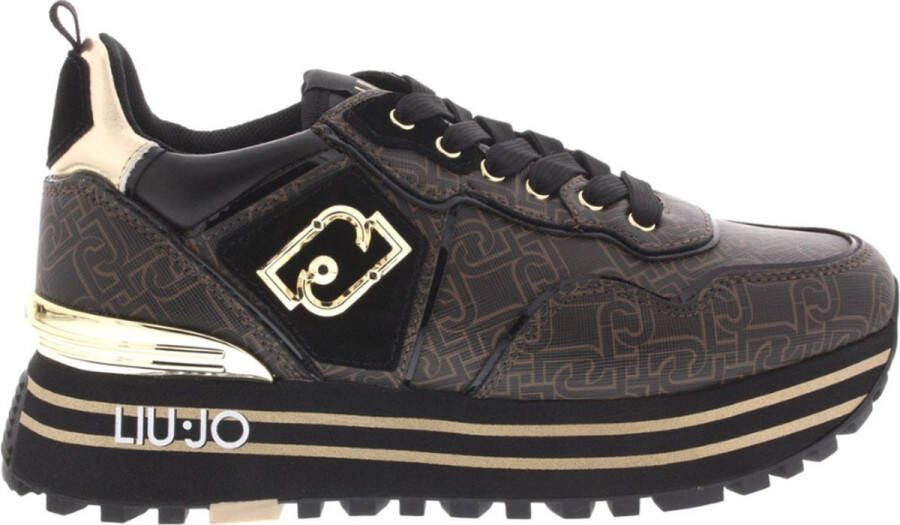 Liu Jo Maxi Wonder 24 Sneaker Bruin Zwart Goud Zwart