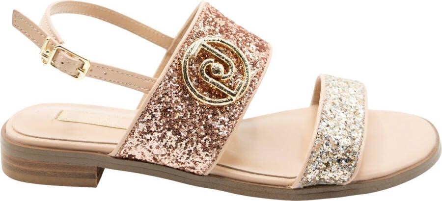 Liu Jo Platte glitter sandalen Beige Dames