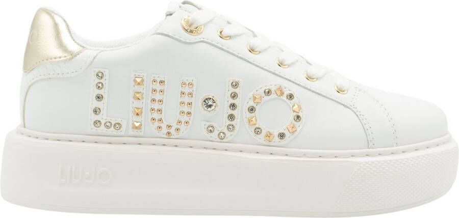 Liu Jo Kylie 10 Lage Dames Sneaker Leer White Light Gold - Foto 3