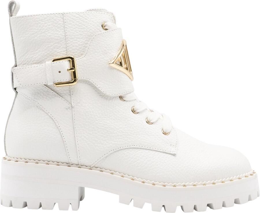 Liu Jo Pink 127 Biker Dames Veterlaarzen Wit