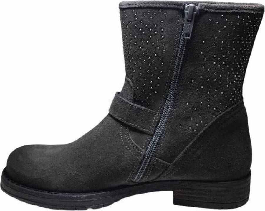 Liu Jo rits studs platte lederen korte laarzen UA20898Z antracite - Foto 2