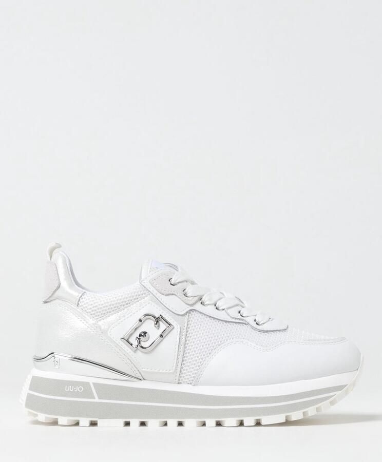 Liu Jo Witte leren sneakers met metalen details White Dames - Foto 4
