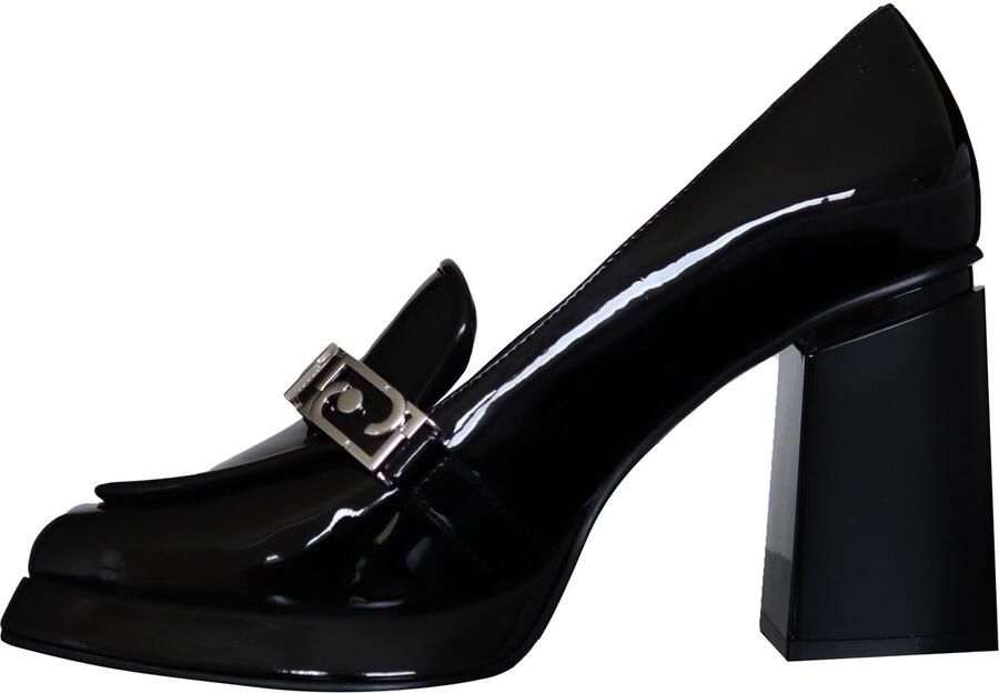 Liu Jo Loafer van Lakleer met Metallic Logo Black Dames