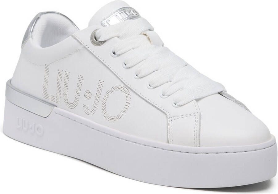 Liu-Jo LIUJO BA3025 Silvia 65 Sneakers en Cuir 04370 White Silver Taille