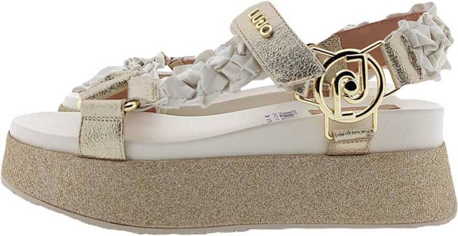 Liu Jo Witte Gouden Sandalen voor Vrouwen Multicolor Dames