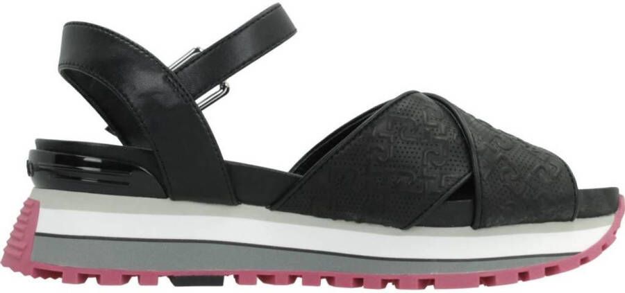 Liu Jo Platte Leren Sandalen Zwart Dames