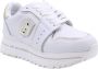Liu Jo Witte leren sneakers met geperforeerde inzet en gelamineerde details - Thumbnail 2