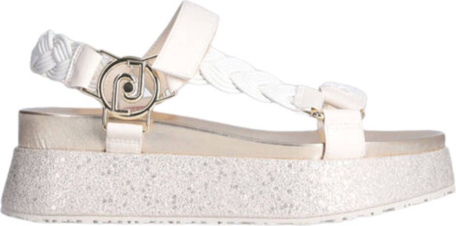 Liu Jo Platform Sandals Braiding Dames Sandalen White Butter