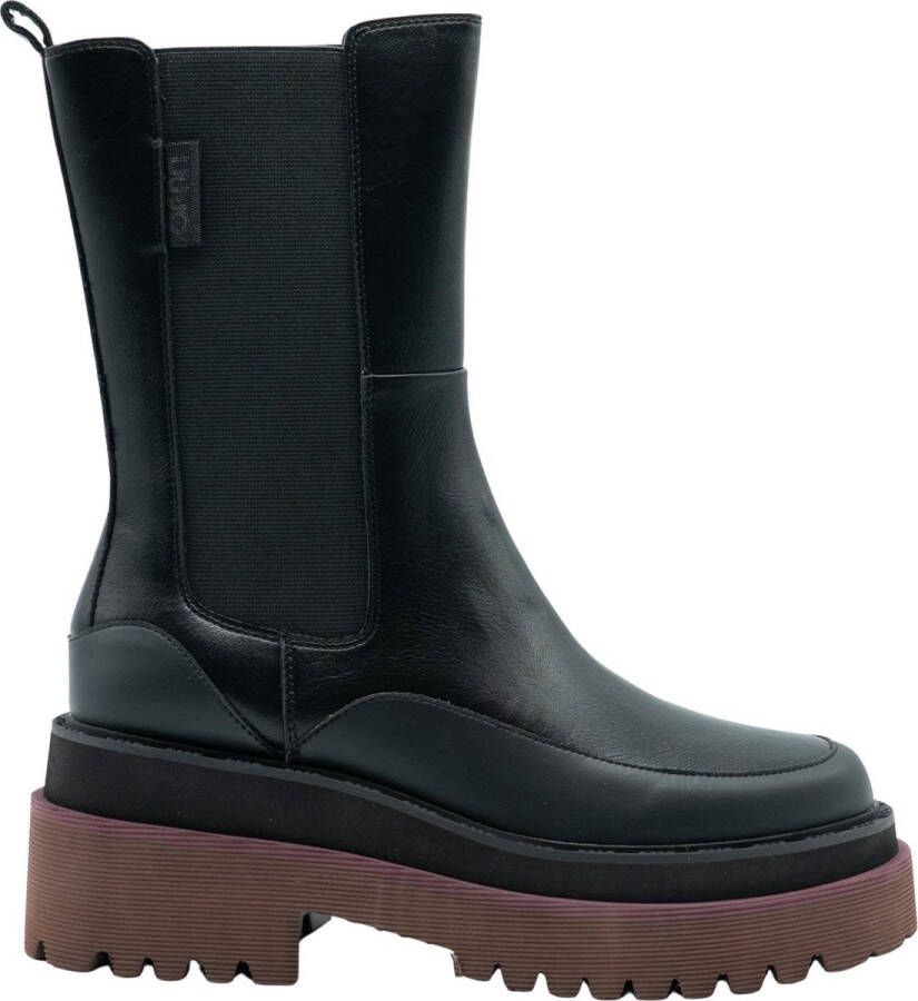 Liu Jo Paarse bootie met sleehak Black Dames