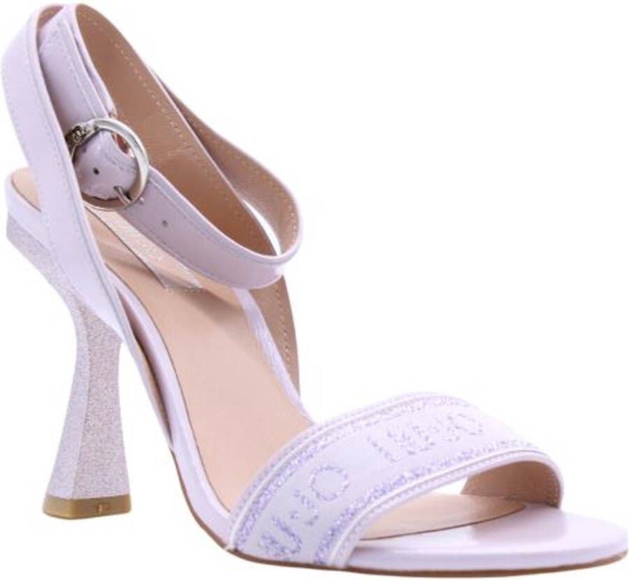 Liu Jo Hoge hak sandalen met jacquard-logo Purple Dames
