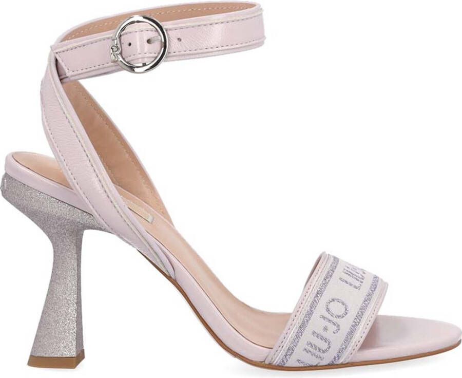 Liu Jo Hoge hak sandalen met jacquard-logo Purple Dames