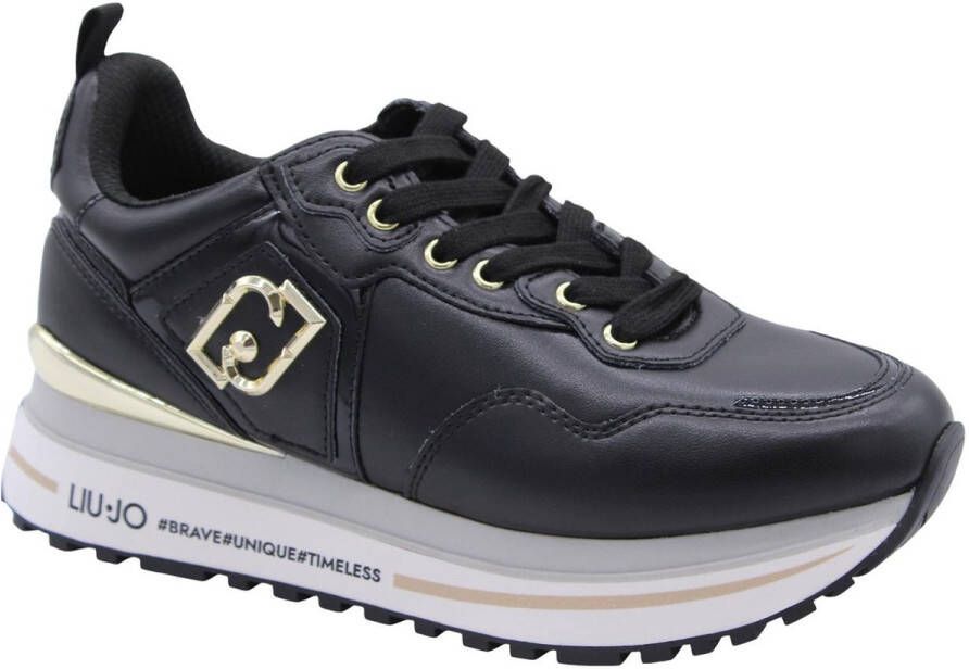 Liu Jo Slip-On Sporty Faux Leather Sneakers with Laces Wo Black