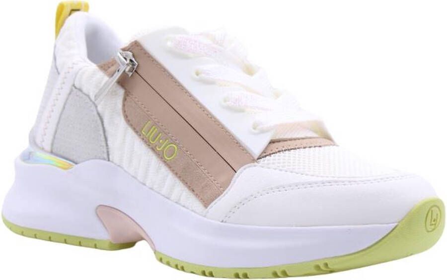 Liu Jo Metalen Eyelet Ronde Neus Sneakers met Zijrits White