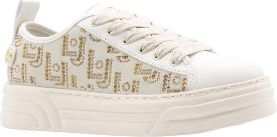 Liu Jo Metalen Eyelet Ronde Neus Sneakers met Zijrits White Dames