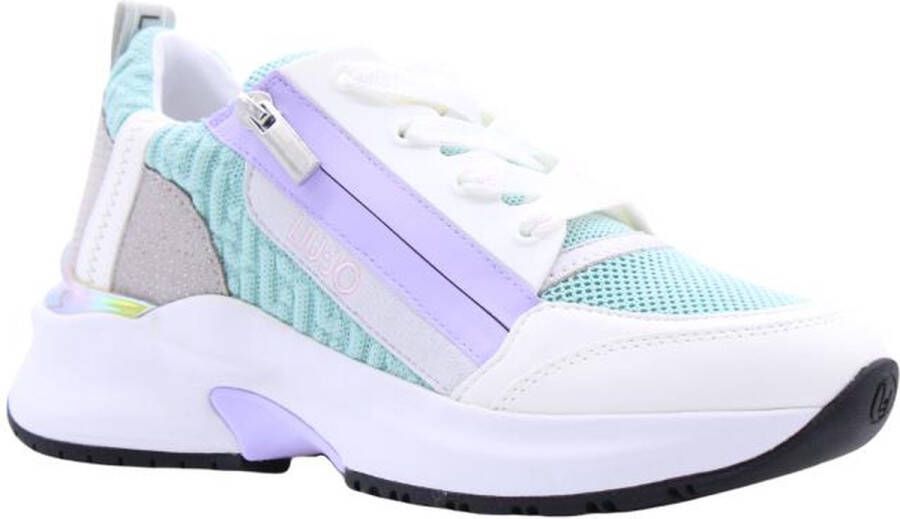 Liu Jo Metalen Eyelet Ronde Neus Sneakers met Zijrits White Dames