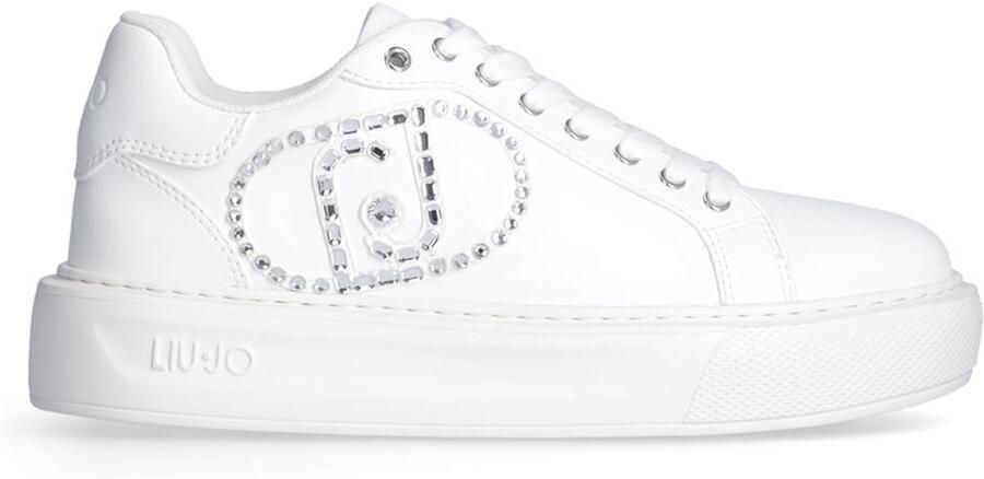 Liu Jo Witte sneakers met strass en metalen oogjes