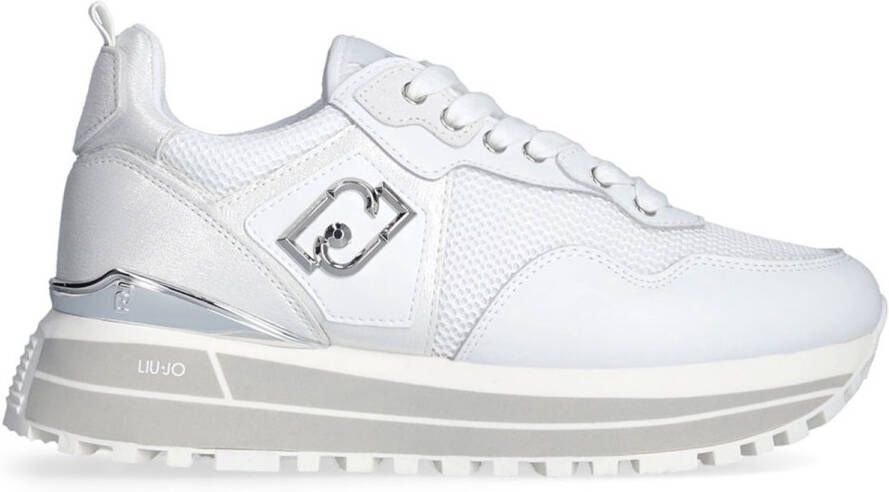 Liu Jo Witte leren sneakers met metalen details White Dames - Foto 3