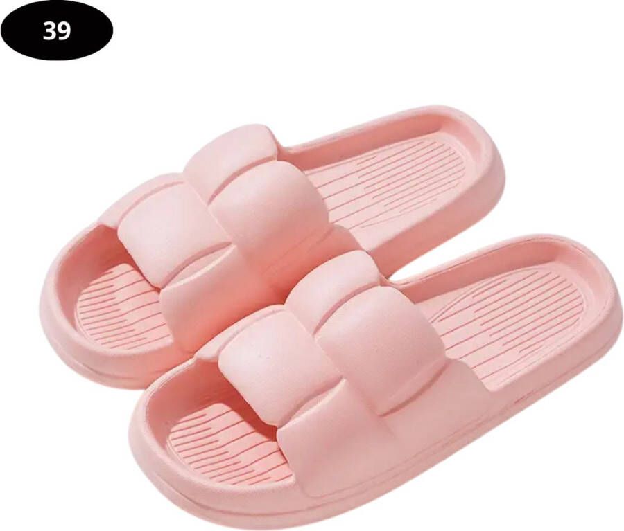 Livano Badslippers Dames Comfortabel Flip Flops Sauna Zomer Roze