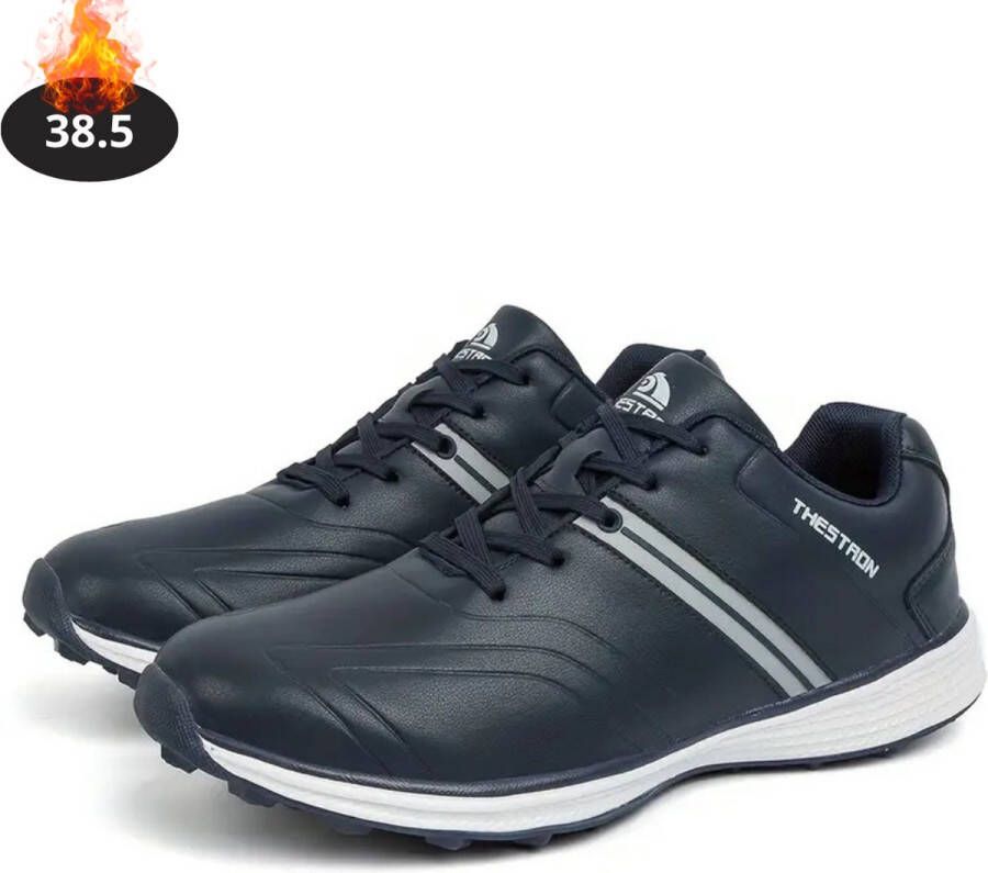 Livano Golfschoenen Heren Golfkleding Golfschoenen Antislip Waterdicht Golfen Donkerblauw