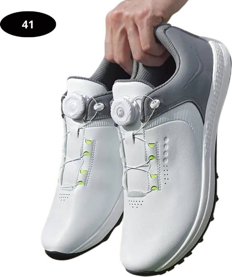 Livano Golfschoenen Heren Sneakers Golfkleding Golfschoenen Antislip Waterdicht Golfen Grijs & Wit