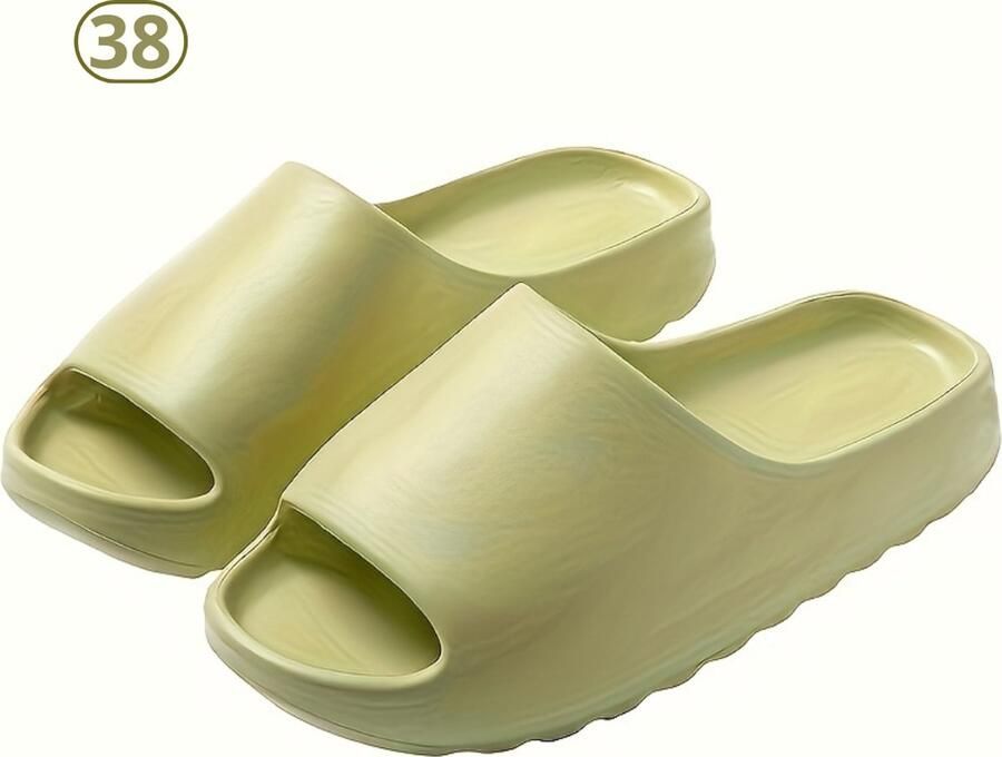 Livano Comfortabele Slippers Badslippers Teenslippers Anti-Slip Slides Flip Flops Stevig Voetbed Groen - Foto 1