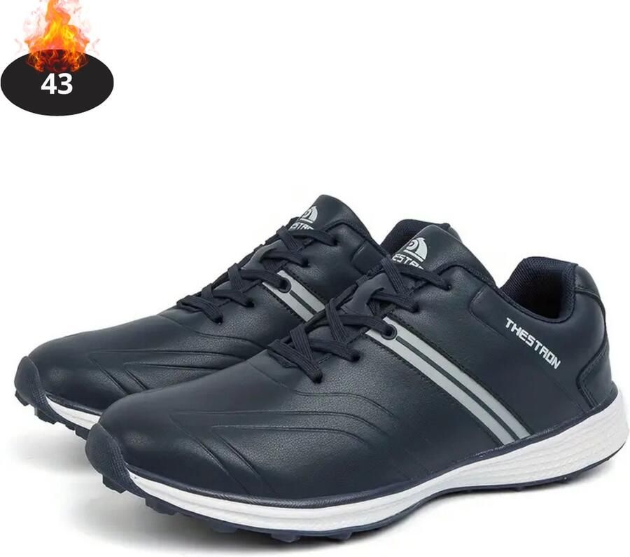 Livano Golfschoenen Heren Golfkleding Golfschoenen Antislip Waterdicht Golfen Donkerblauw