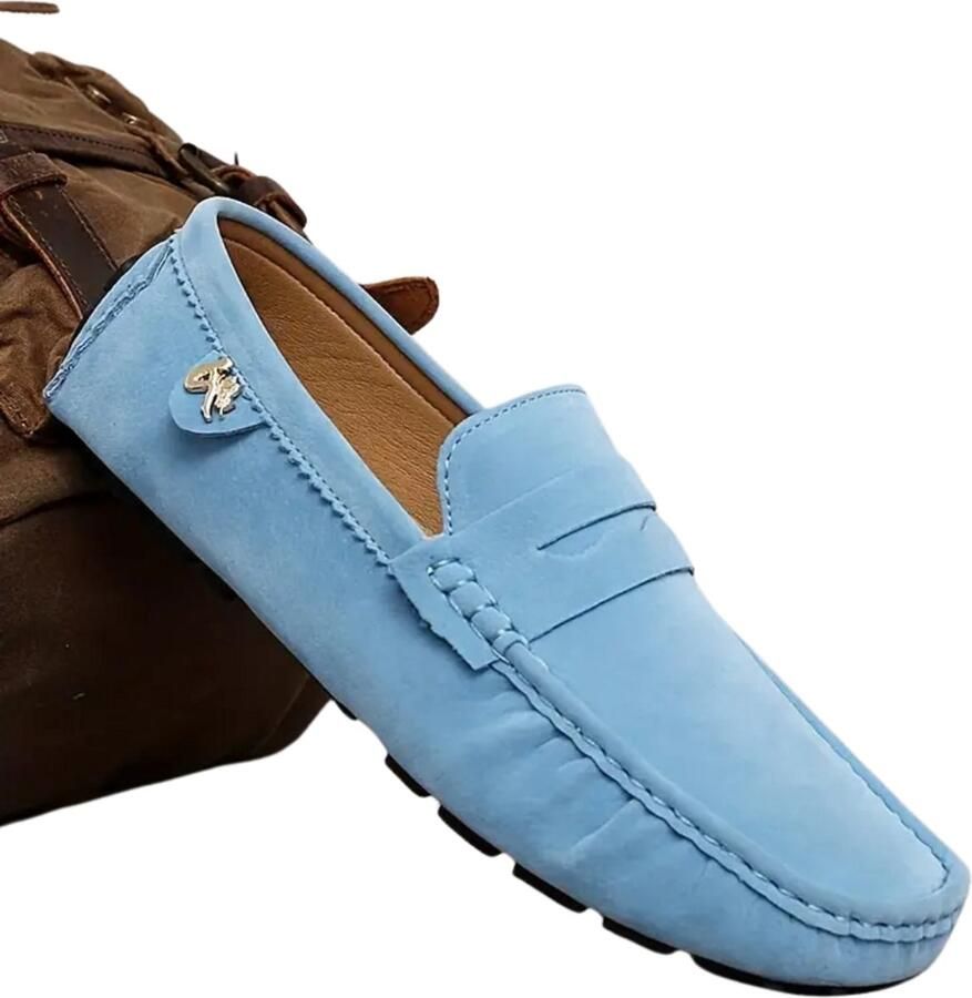 Bovista Loafers Dames Met Hak Damesschoenen Instappers Lichtblauw