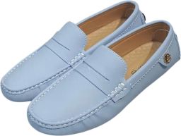 Nivard Loafers Heren Met Hak Herenschoenen Instappers Hemelsblauw