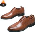 Nivard Nette Schoenen Heren Business Schoenen Bruiloft Kantoorschoenen Met Veters -Donkerbruin - Bruin