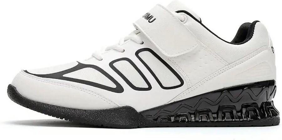 Livano Powerlift Schoenen Powerlifter Weightlifting Squat Gewichthef Gym Schoenen Sneaker Zwart Wit