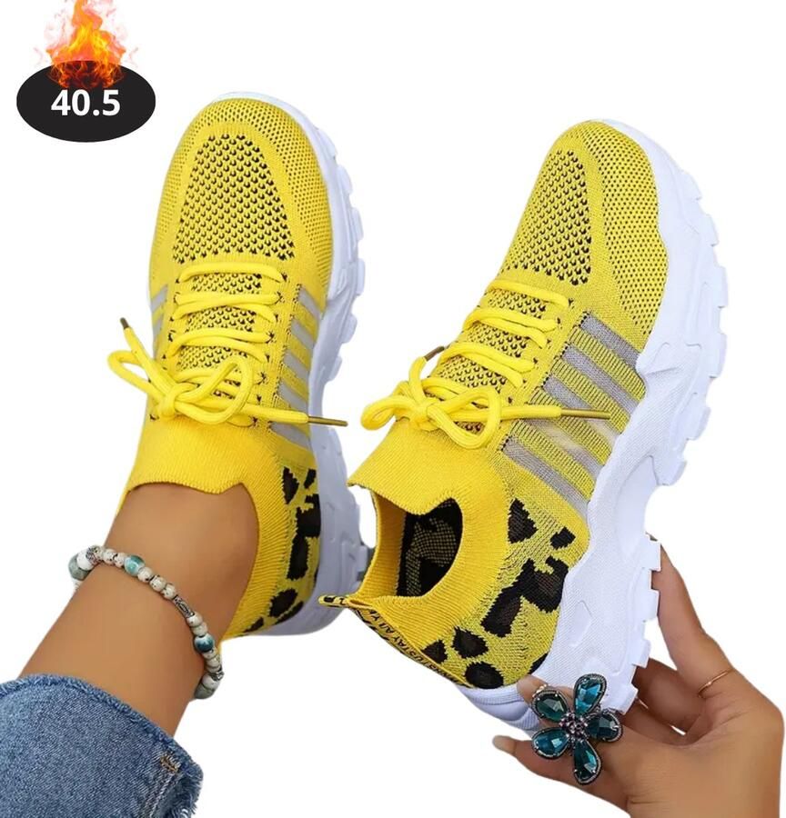 Bovista Schoenen Dames Sneakers Comfortabel Sportief Casual Volwassen Geel