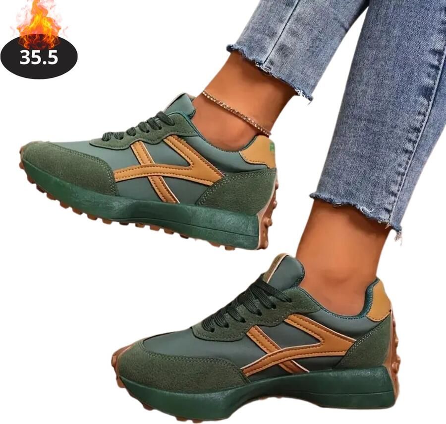 Livano Schoenen Dames Sneakers Comfortabel Sportief Casual Volwassen Groen