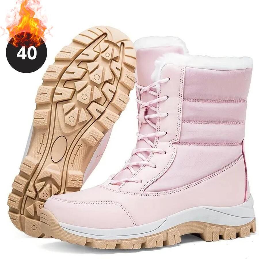 Livano Snowboots Sneeuwschoenen Sneeuwboots Dames Wintersport Ski Skischoenen Roze Laarzen