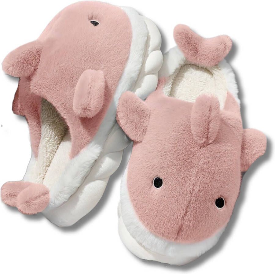 Livano Pantoffels Sloffen Slippers Warme Pantoffels Pluche en 42 Haai Roze