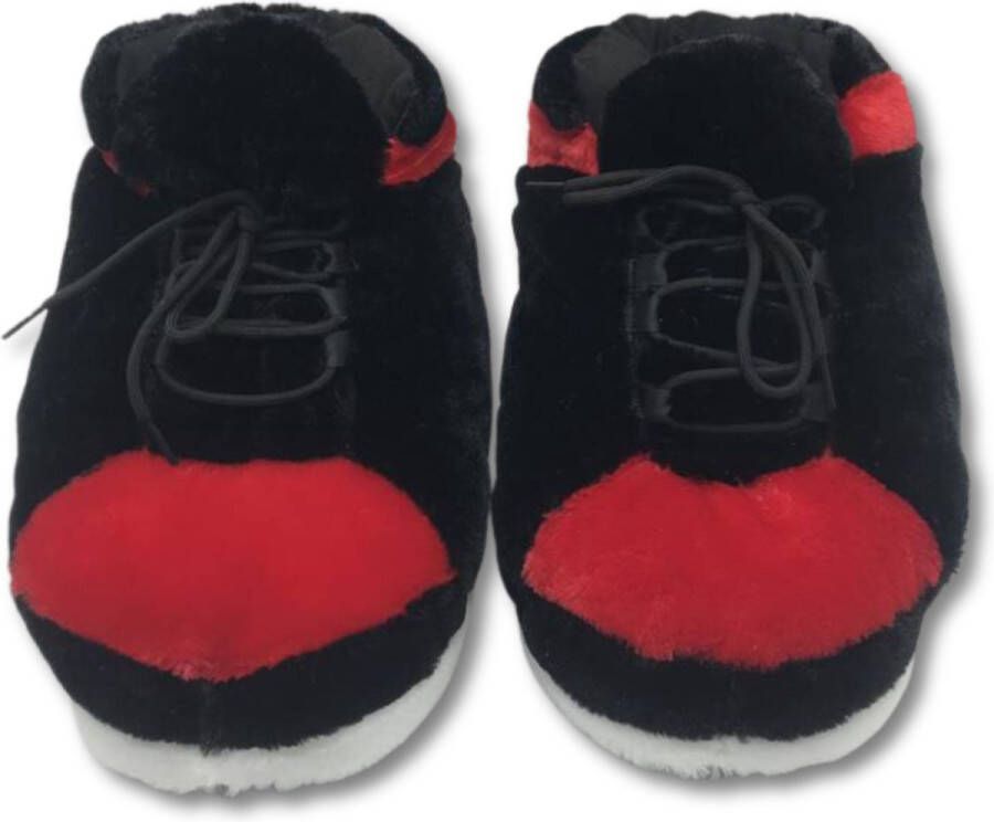 Livano Pantoffels Sloffen Slippers Warme Pantoffels Pluche Onesize Rood & Zwart