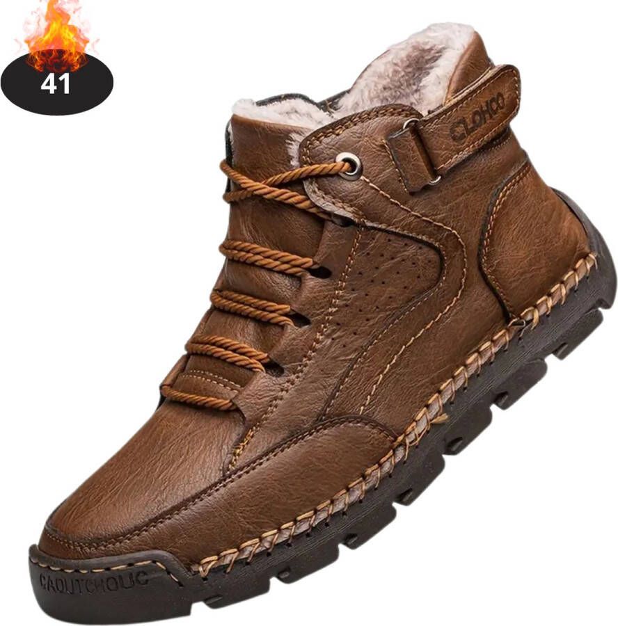 Livano Schoenen Heren Hoge Sneakers Comfortabel Casual Volwassen Met Voering Donkerbruin